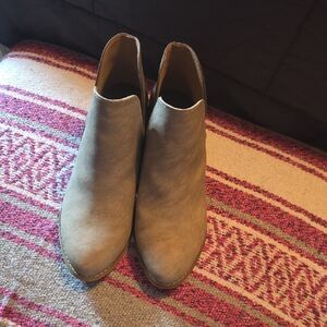 Women’s Taupe Suede Slip-On Chelsea Booties
